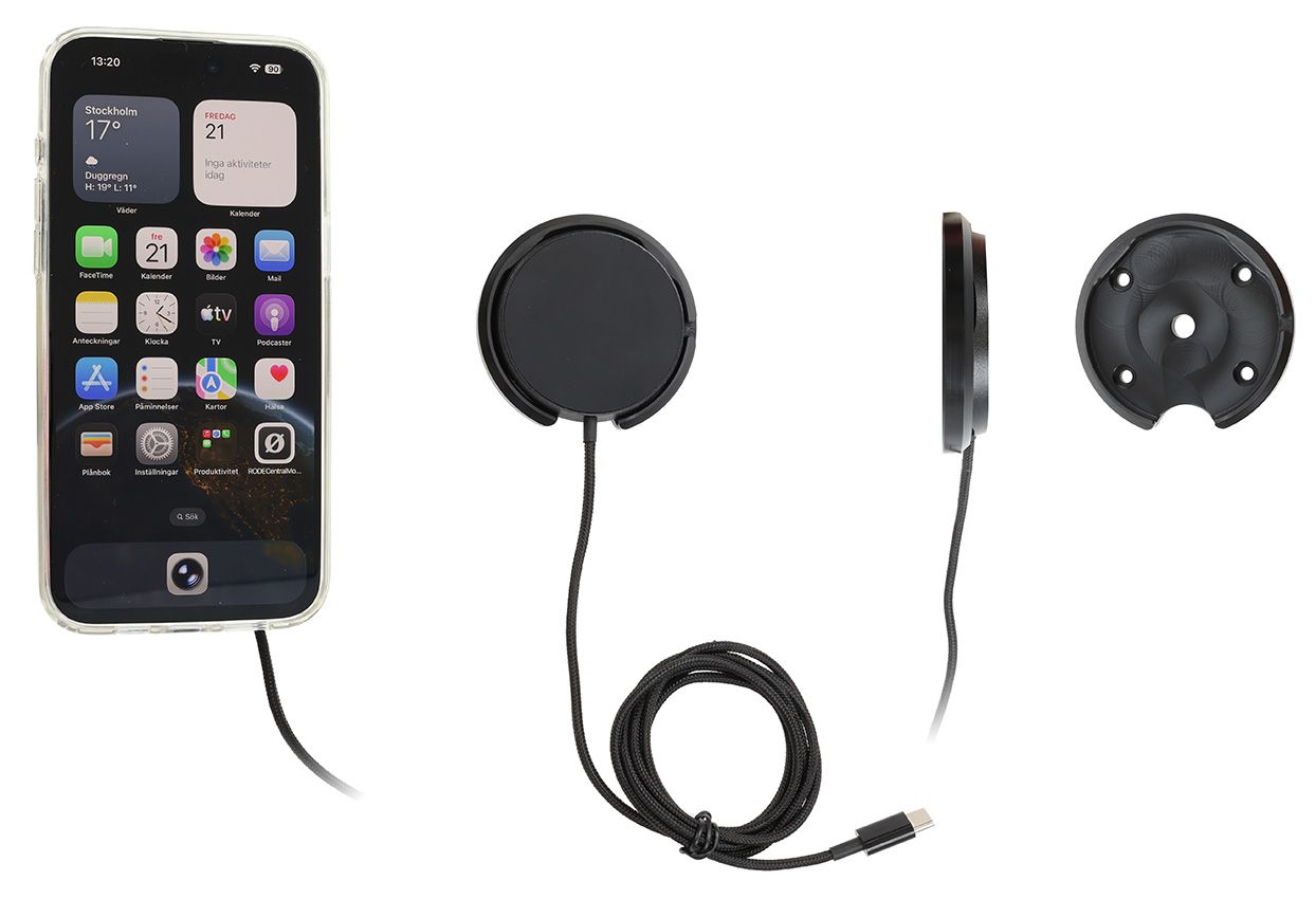 Brodit support avec MagSafe Charger Qi2 25W -noir
