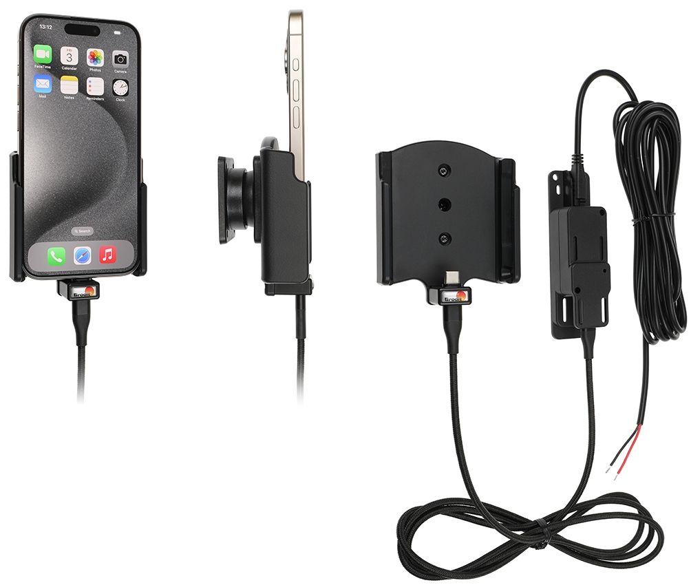 Brodit support/chargeur Apple iPhone 15/15 Pro fixé instal.