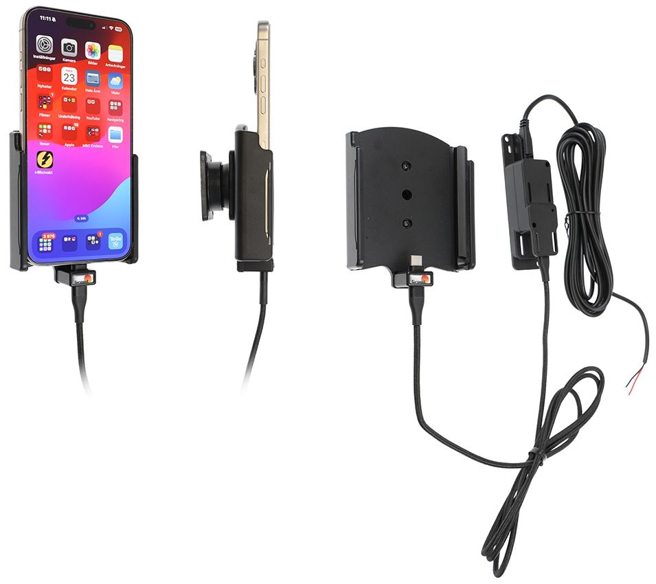 Brodit support/chargeur Apple iPhone 15 Pro Max fixé instal.